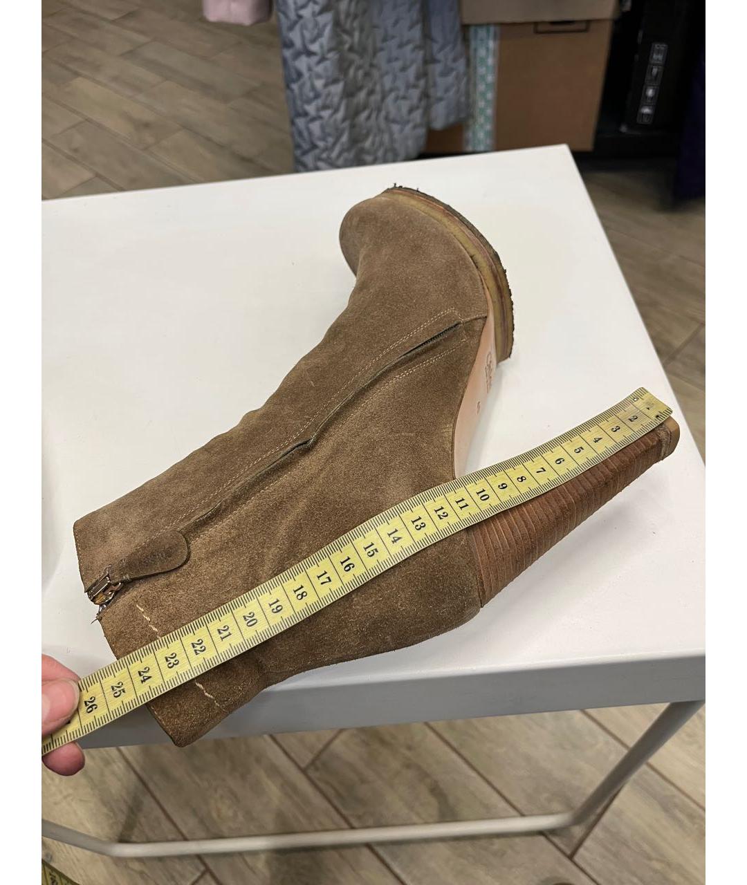 CHLOE Бежевые замшевые ботильоны, фото 5