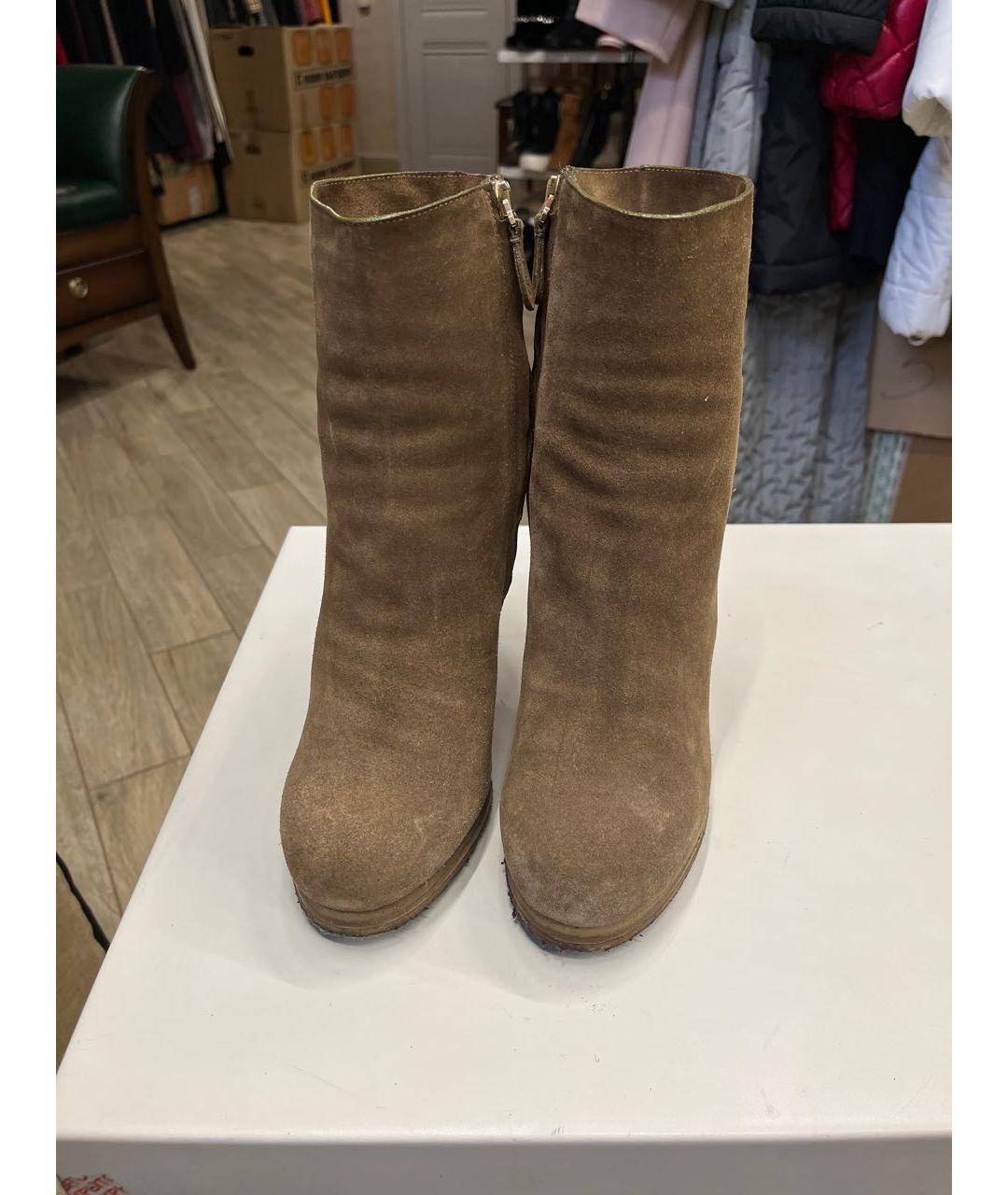 CHLOE Бежевые замшевые ботильоны, фото 4