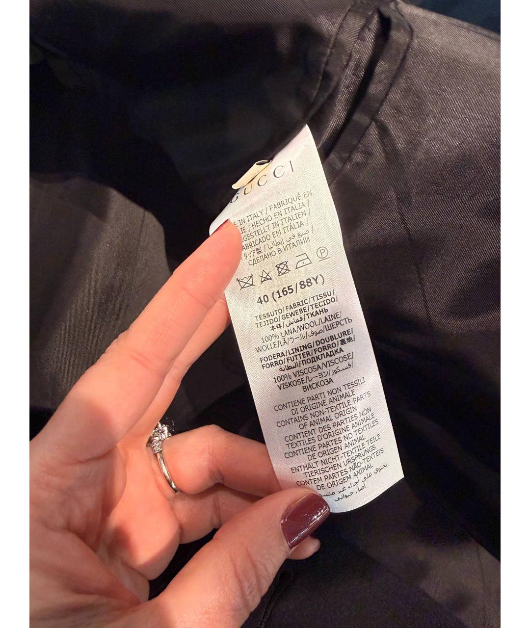 GUCCI Черное шерстяное пальто, фото 7