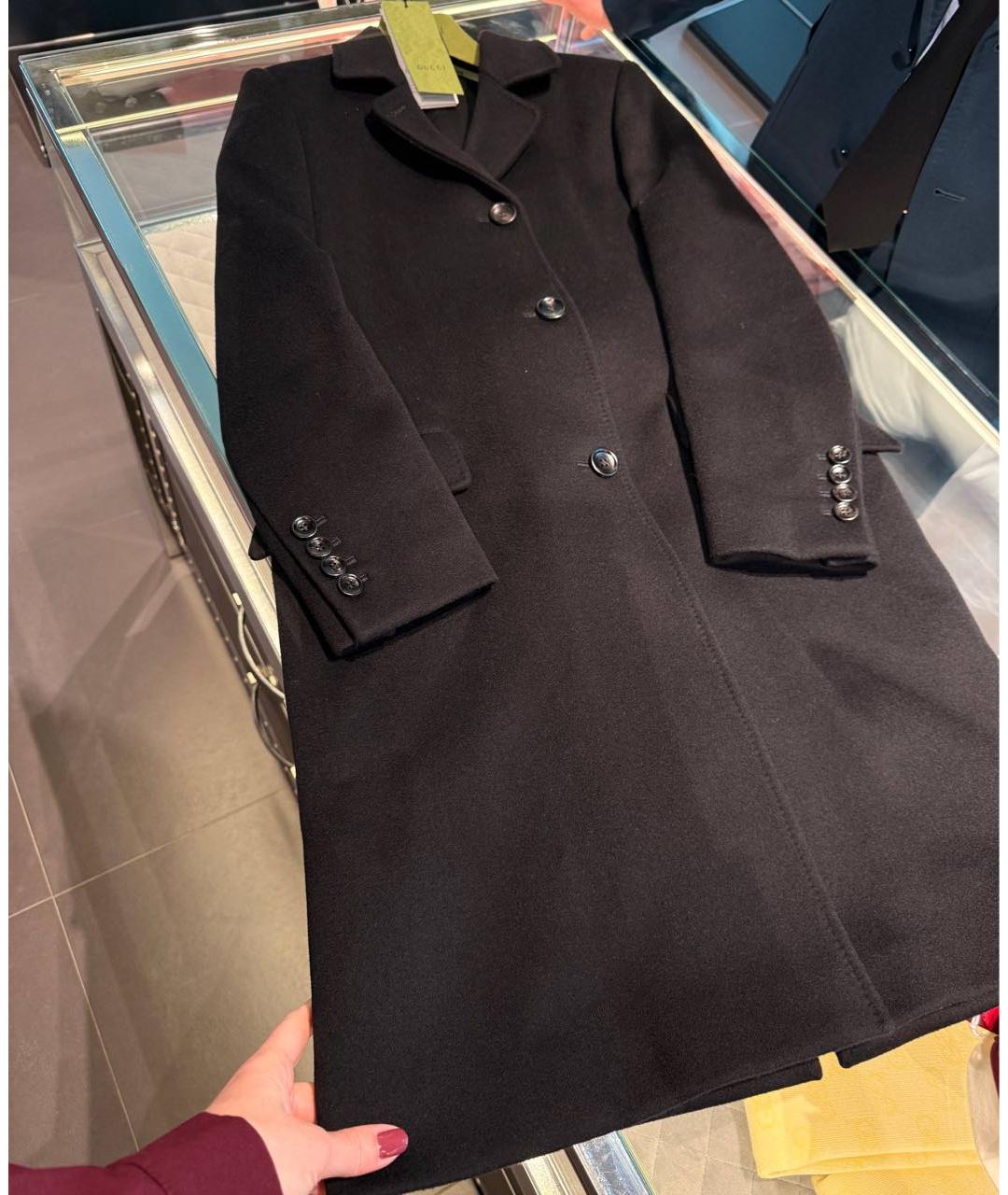 GUCCI Черное шерстяное пальто, фото 3