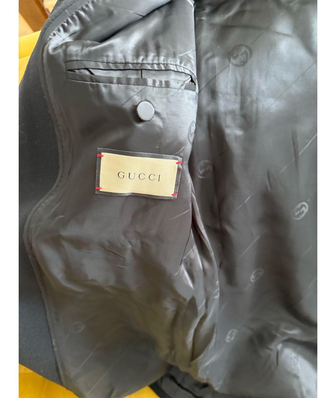 GUCCI Черное шерстяное пальто, фото 5