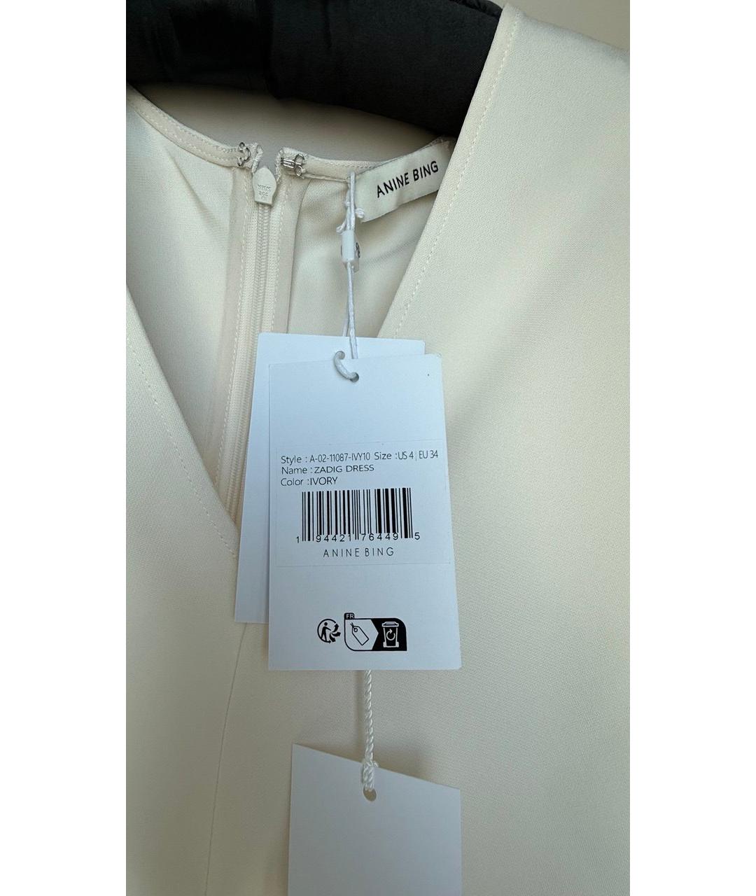 ANINE BING Белое вискозное платье, фото 2