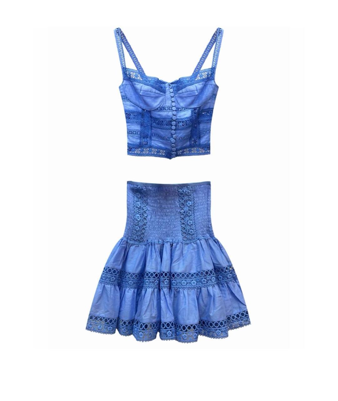 CHARO RUIZ Синий хлопковый костюм с юбками, фото 9