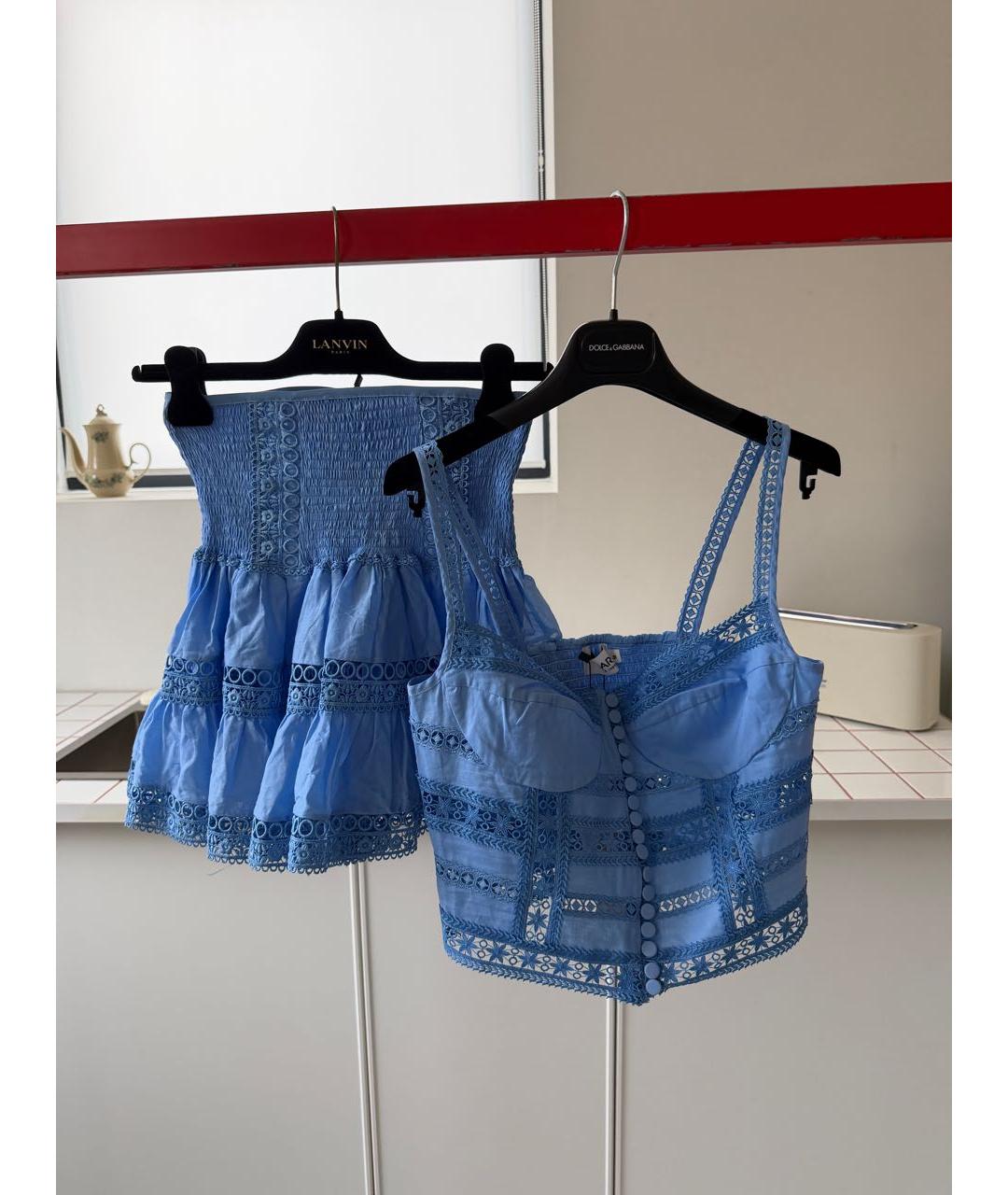 CHARO RUIZ Синий хлопковый костюм с юбками, фото 4