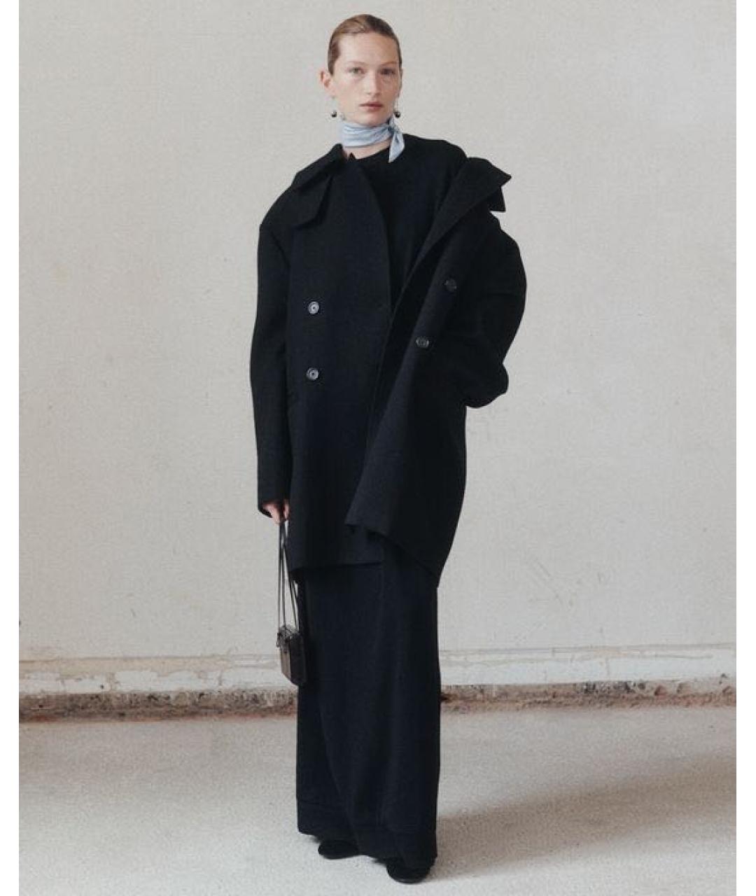 TOTEME Черное шерстяное пальто, фото 7