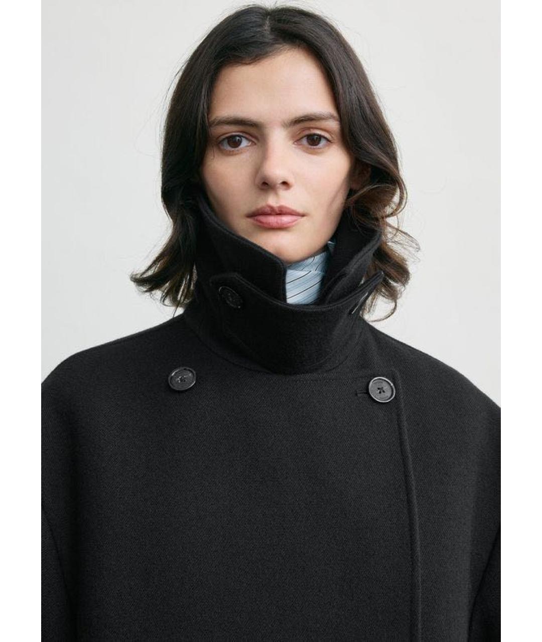 TOTEME Черное шерстяное пальто, фото 6