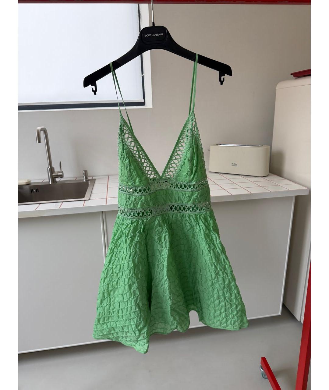 CHARO RUIZ Зеленый хлопковый сарафан, фото 4