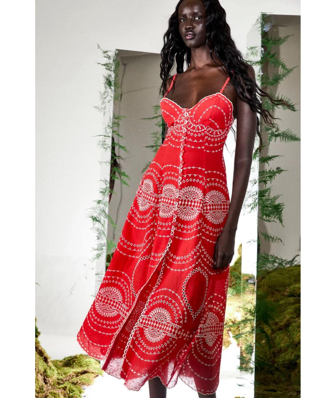 CHARO RUIZ Красный хлопковый сарафан, фото 2