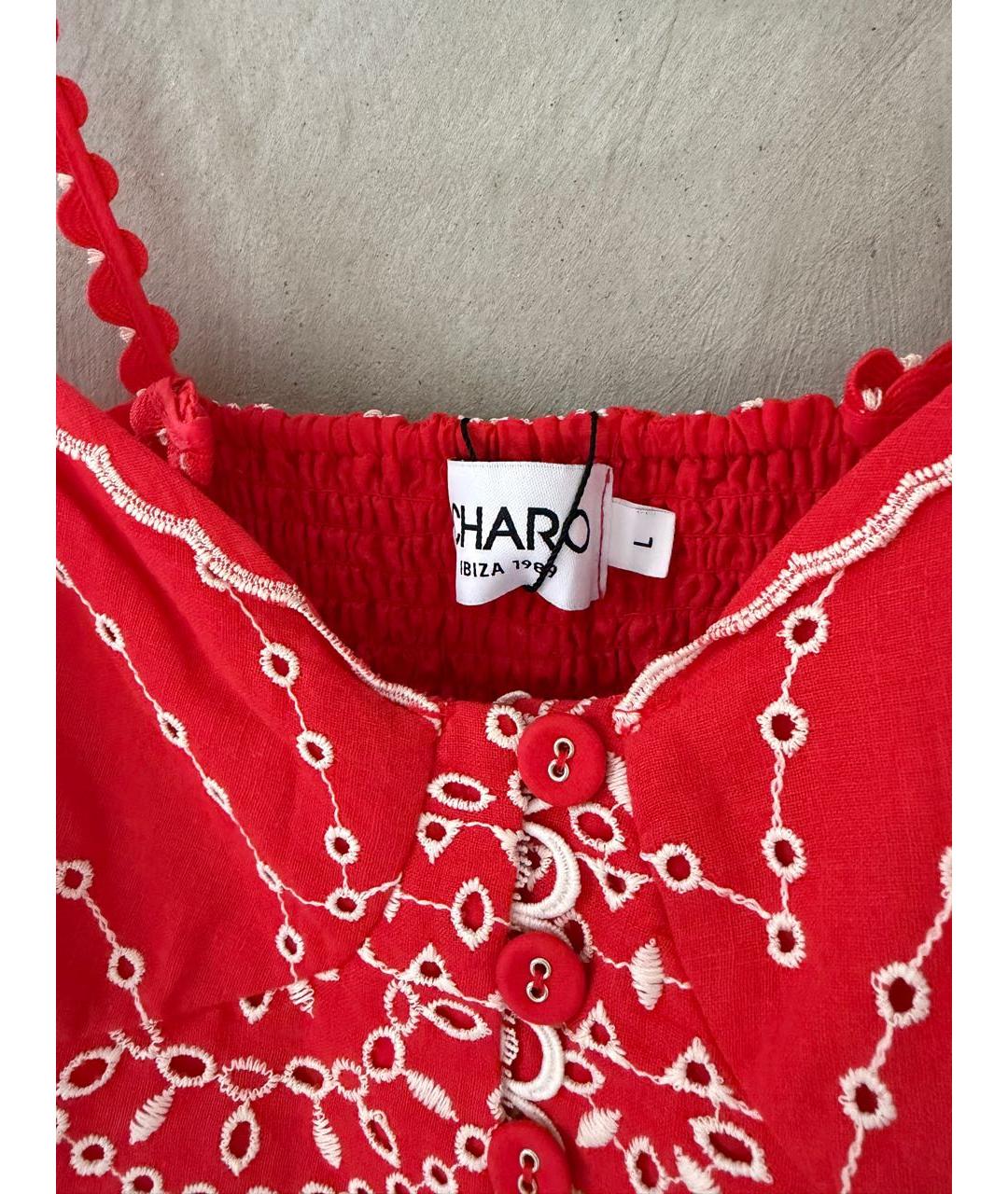 CHARO RUIZ Красный хлопковый сарафан, фото 4