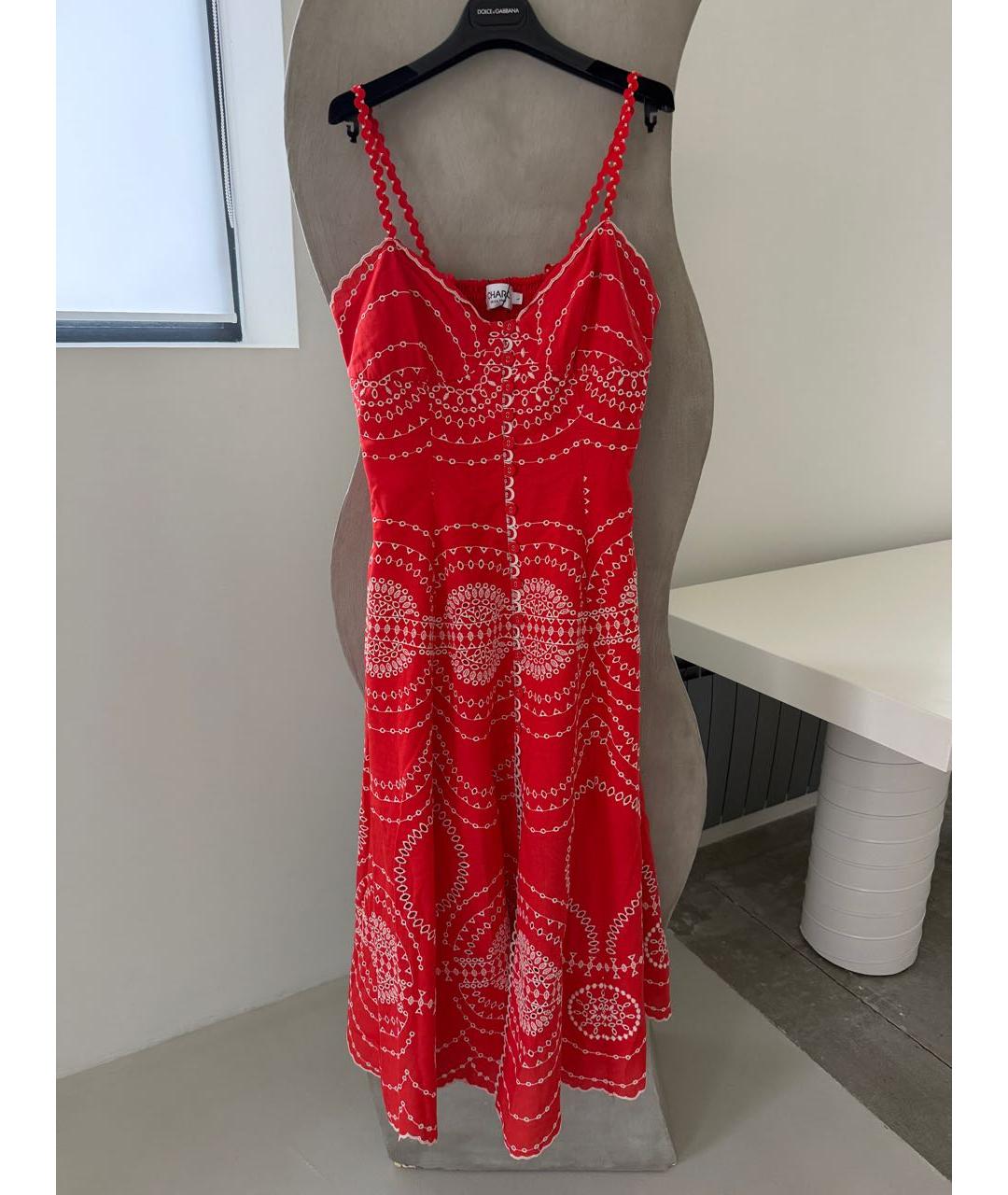 CHARO RUIZ Красный хлопковый сарафан, фото 7