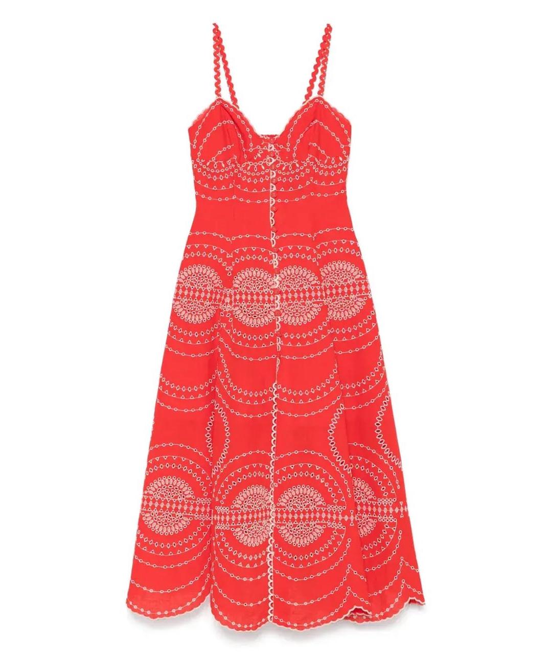 CHARO RUIZ Красный хлопковый сарафан, фото 1