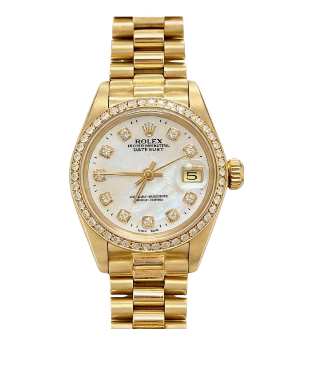 ROLEX Белые часы из желтого золота, фото 1