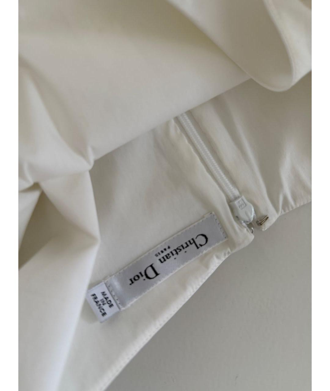 CHRISTIAN DIOR Белое хлопковое повседневное платье, фото 4