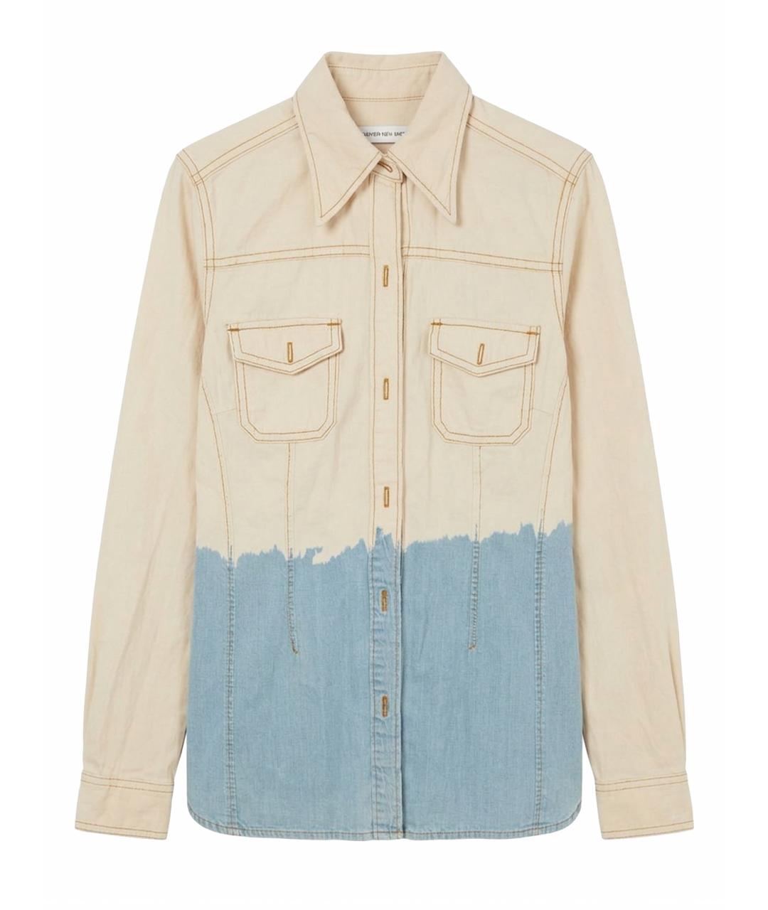 DRIES VAN NOTEN Бежевая хлопковая рубашка, фото 1