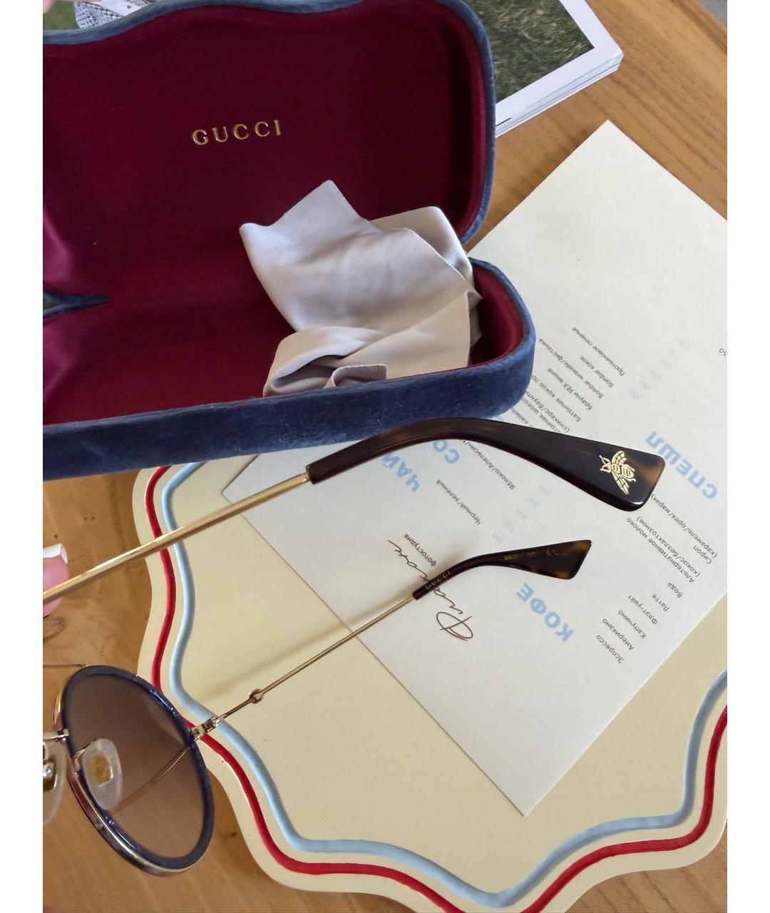 GUCCI Темно-синие пластиковые солнцезащитные очки, фото 3