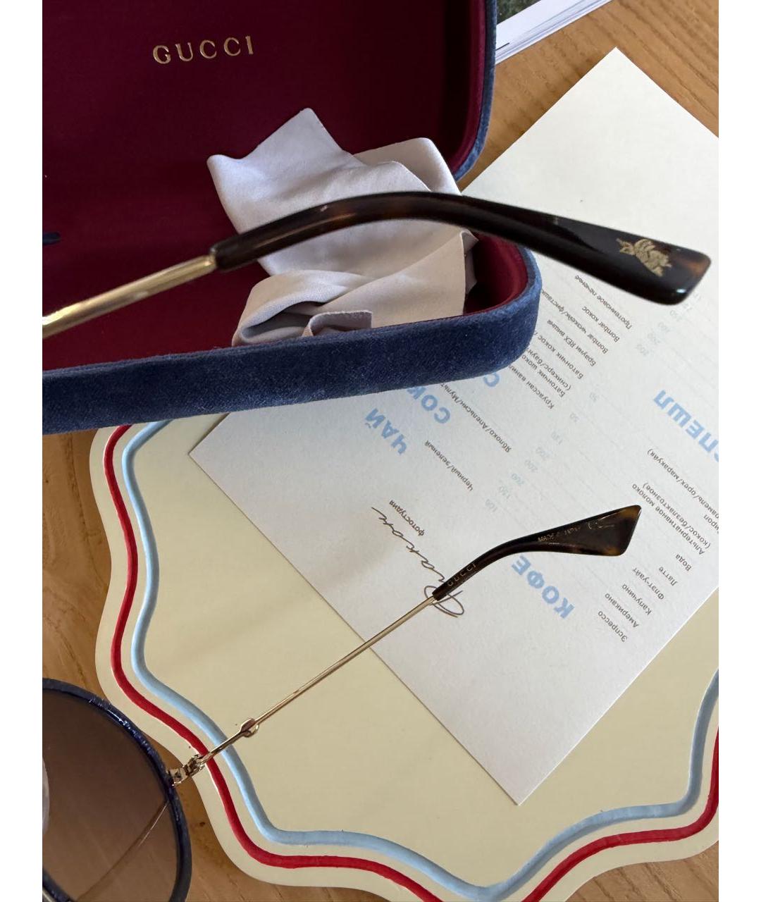 GUCCI Темно-синие пластиковые солнцезащитные очки, фото 6