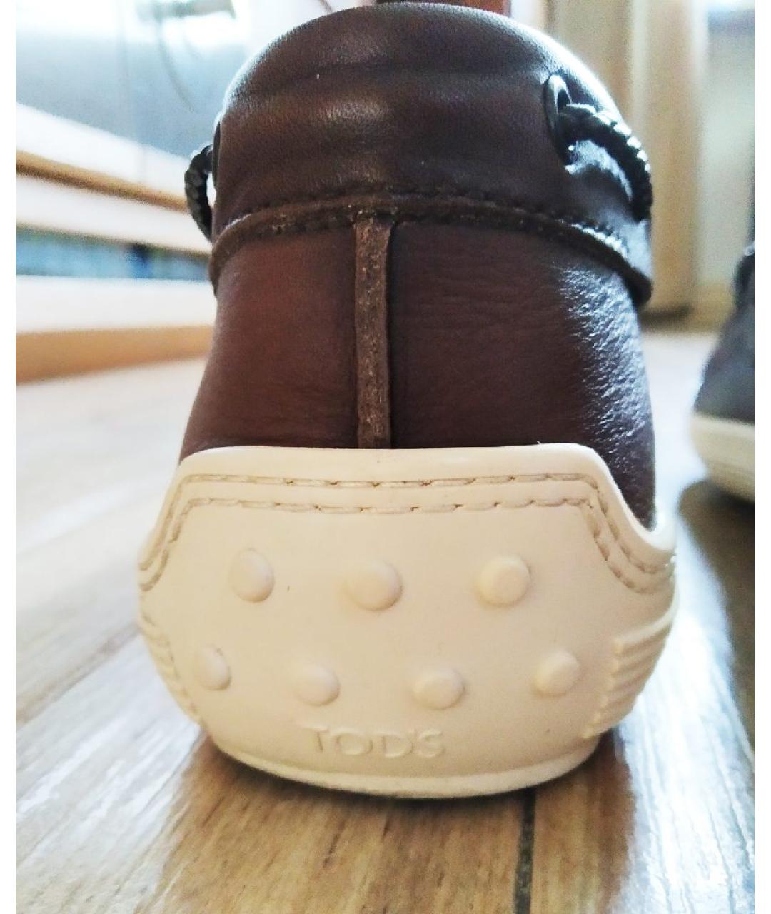 TOD'S Коричневые кожаные лоферы, фото 4