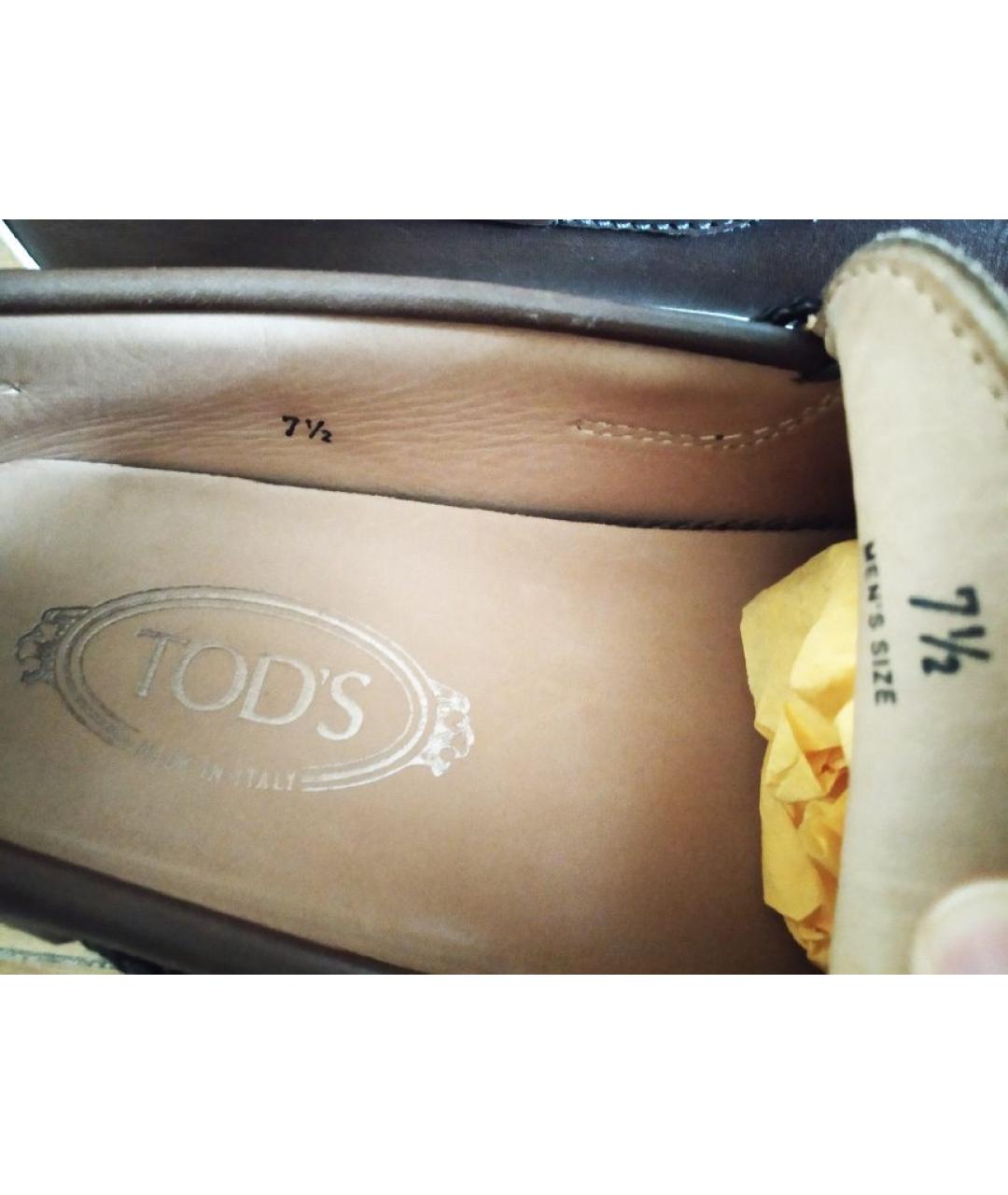 TOD'S Коричневые кожаные лоферы, фото 6