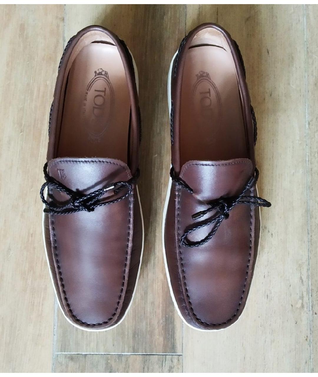 TOD'S Коричневые кожаные лоферы, фото 3