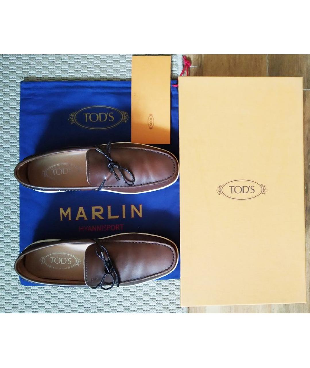 TOD'S Коричневые кожаные лоферы, фото 5