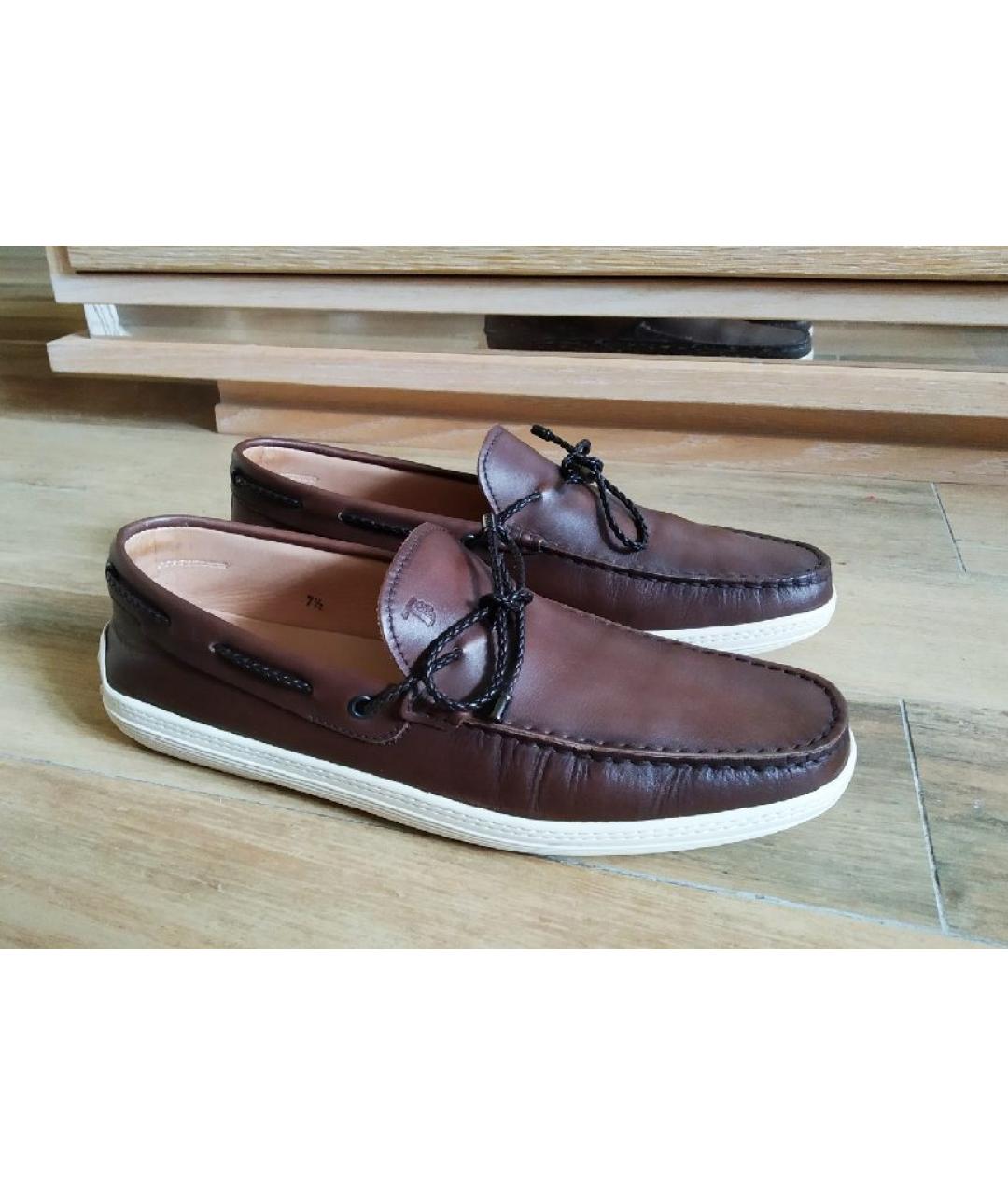 TOD'S Коричневые кожаные лоферы, фото 2