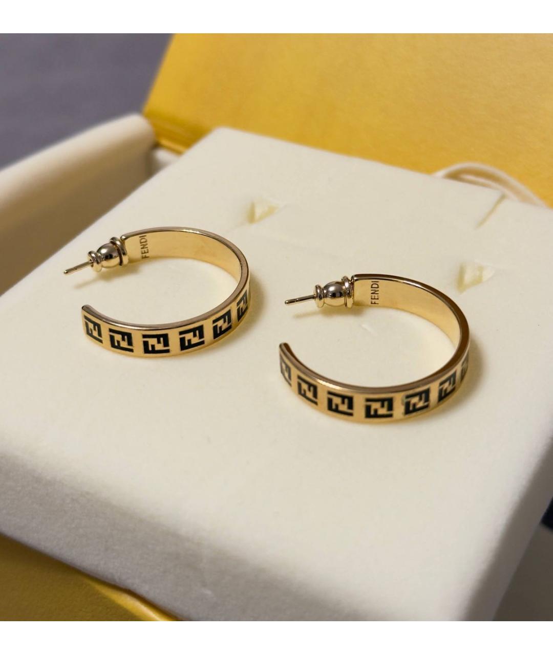 FENDI Золотые металлические серьги, фото 7