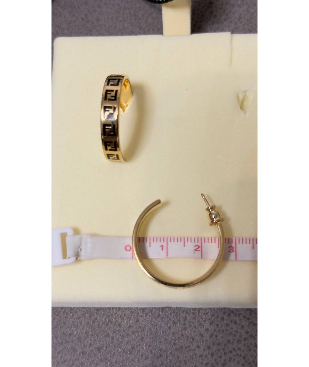 FENDI Золотые металлические серьги, фото 4