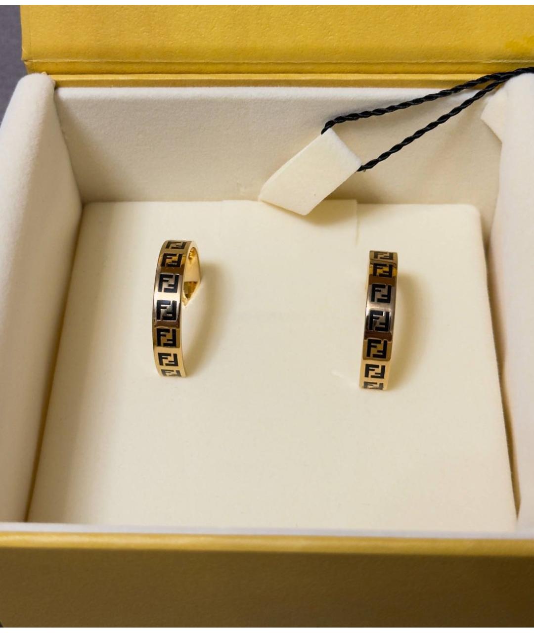 FENDI Золотые металлические серьги, фото 2