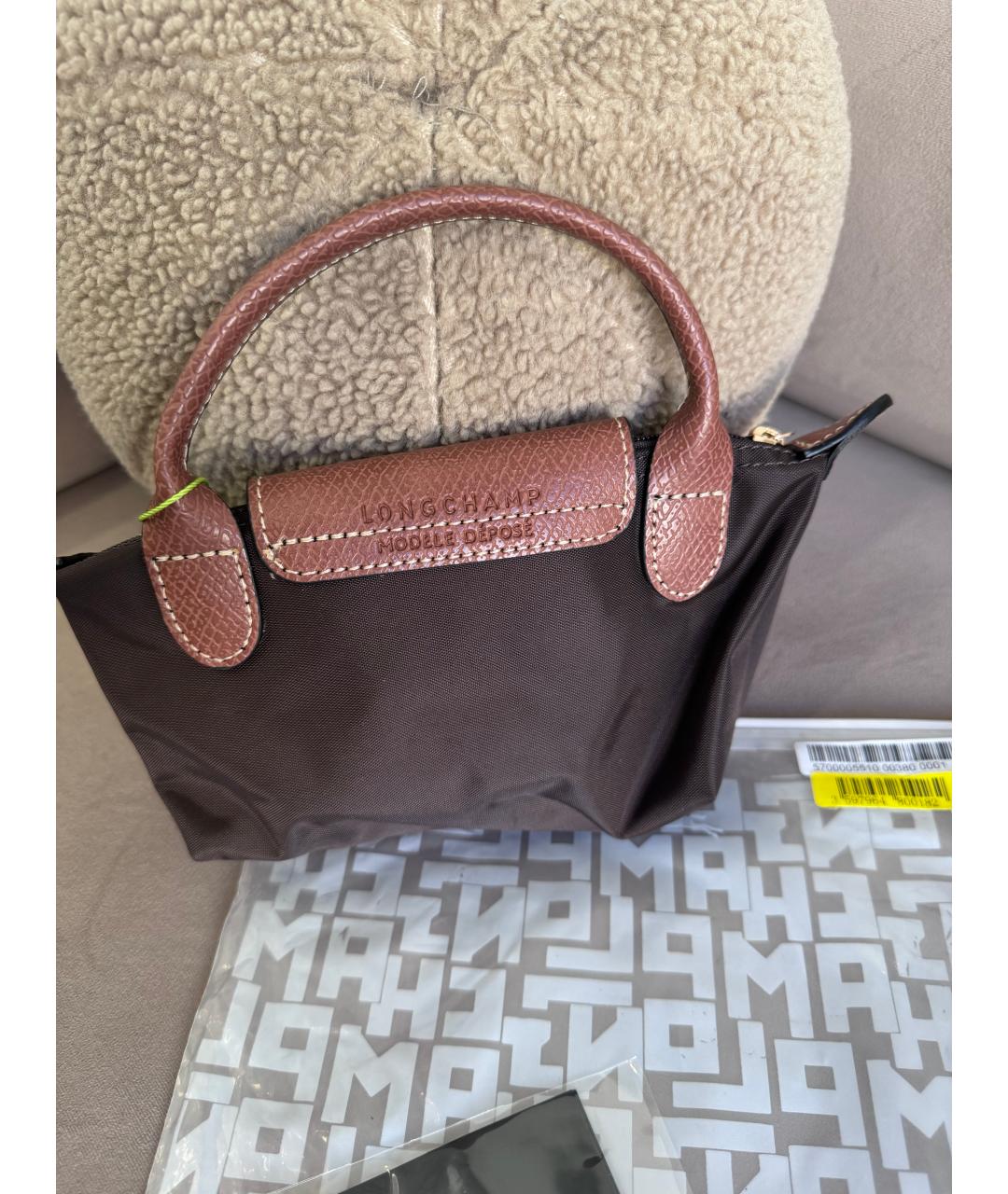 LONGCHAMP Коричневая кожаная сумка через плечо, фото 2