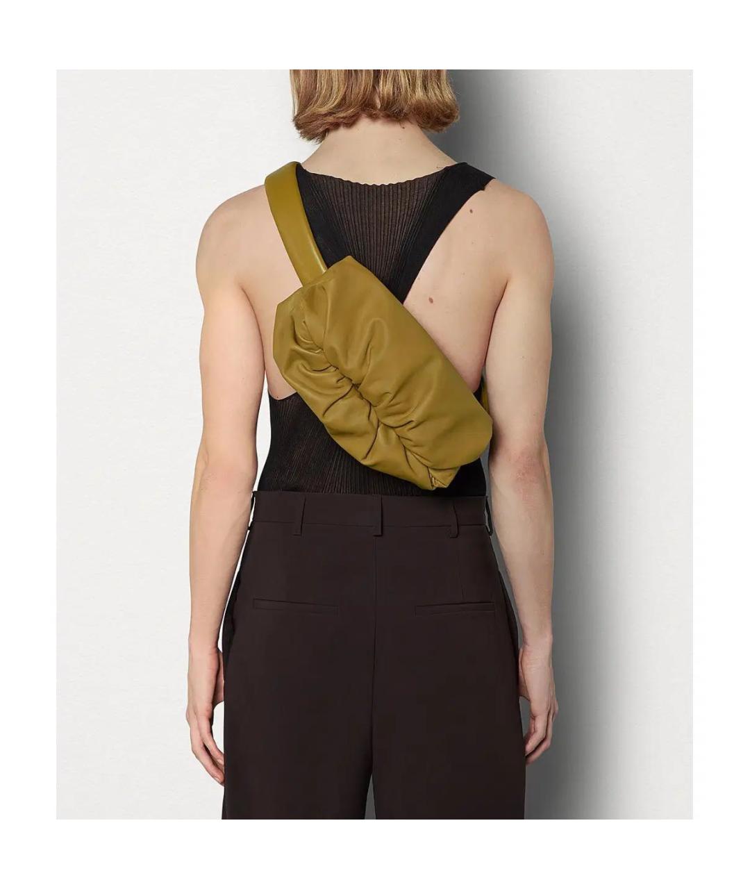 BOTTEGA VENETA Черная кожаная сумка через плечо, фото 7