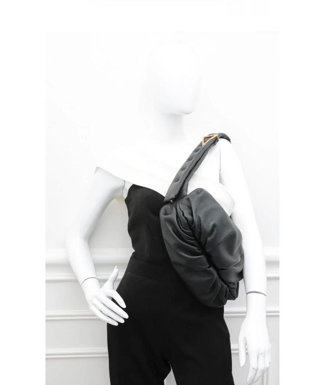 BOTTEGA VENETA Черная кожаная сумка через плечо, фото 5