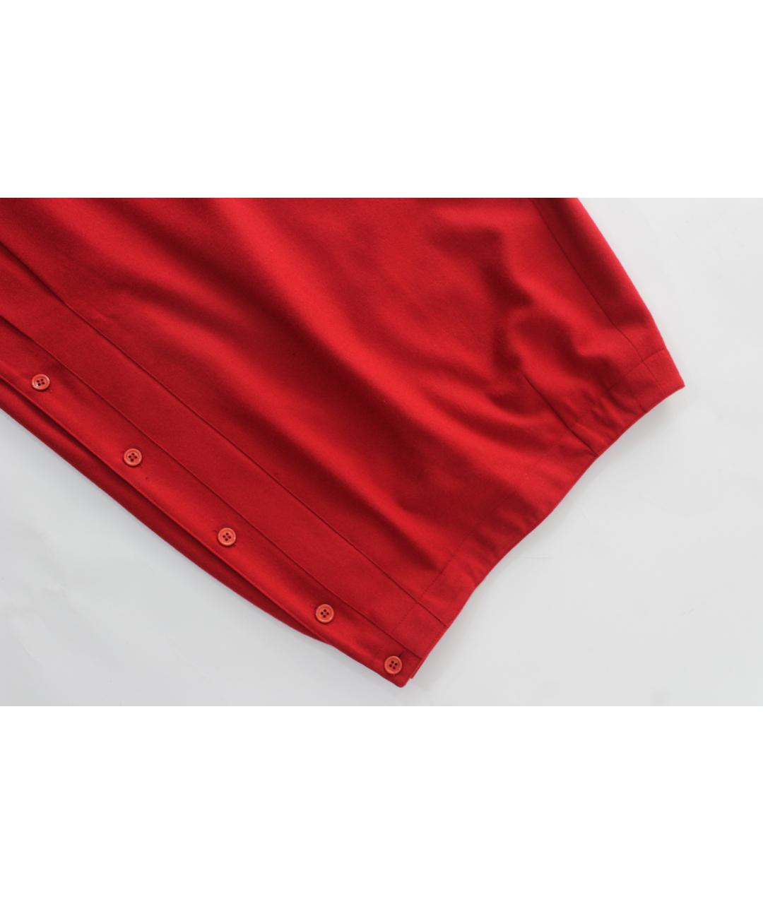 GUY LAROCHE Красная шерстяная юбка макси, фото 2