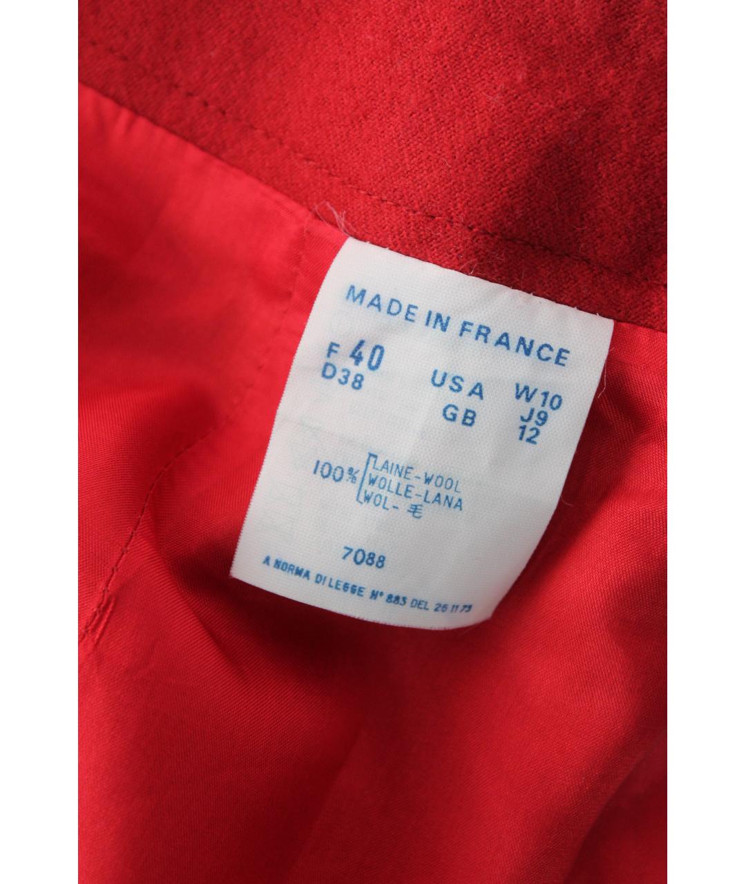 GUY LAROCHE Красная шерстяная юбка макси, фото 6