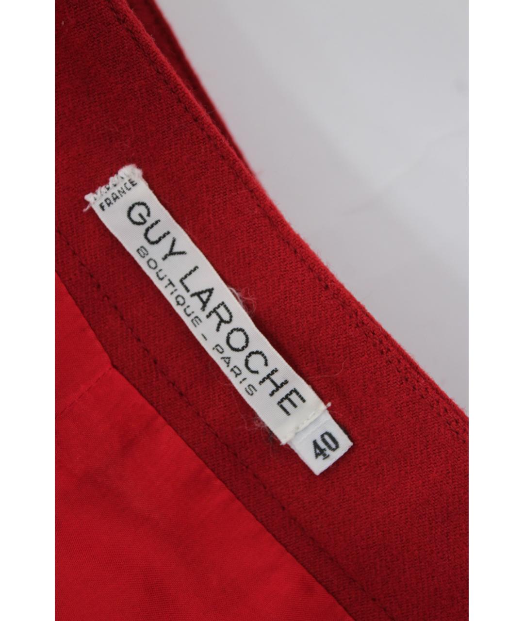 GUY LAROCHE Красная шерстяная юбка макси, фото 5