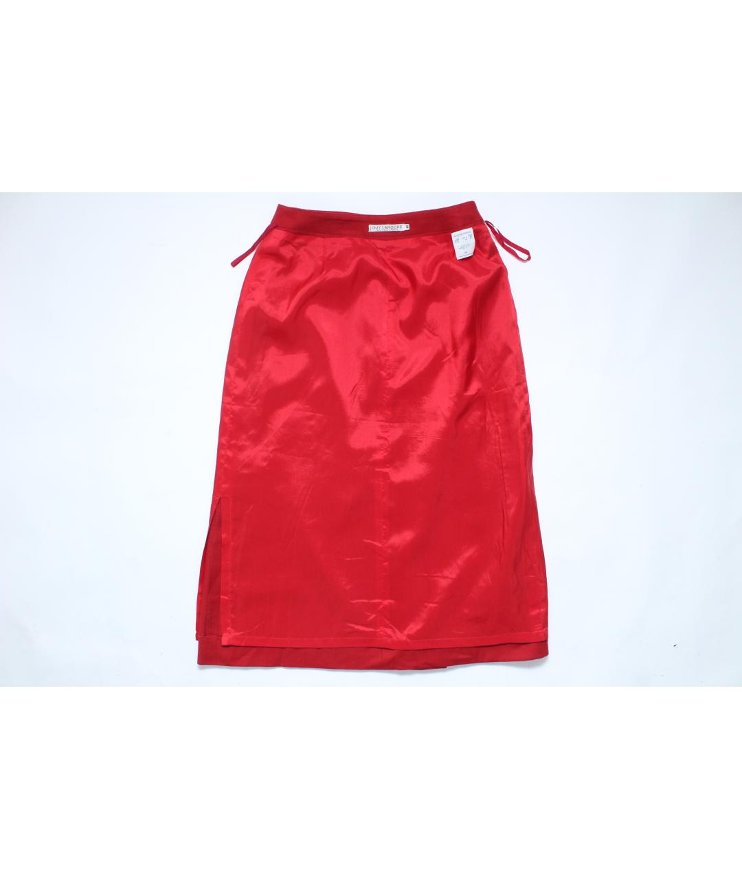 GUY LAROCHE Красная шерстяная юбка макси, фото 8