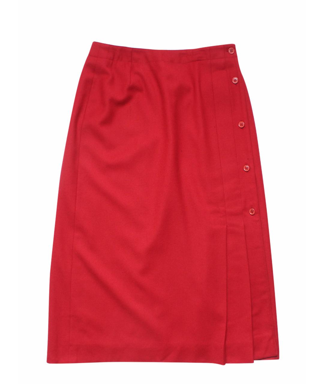 GUY LAROCHE Красная шерстяная юбка макси, фото 1