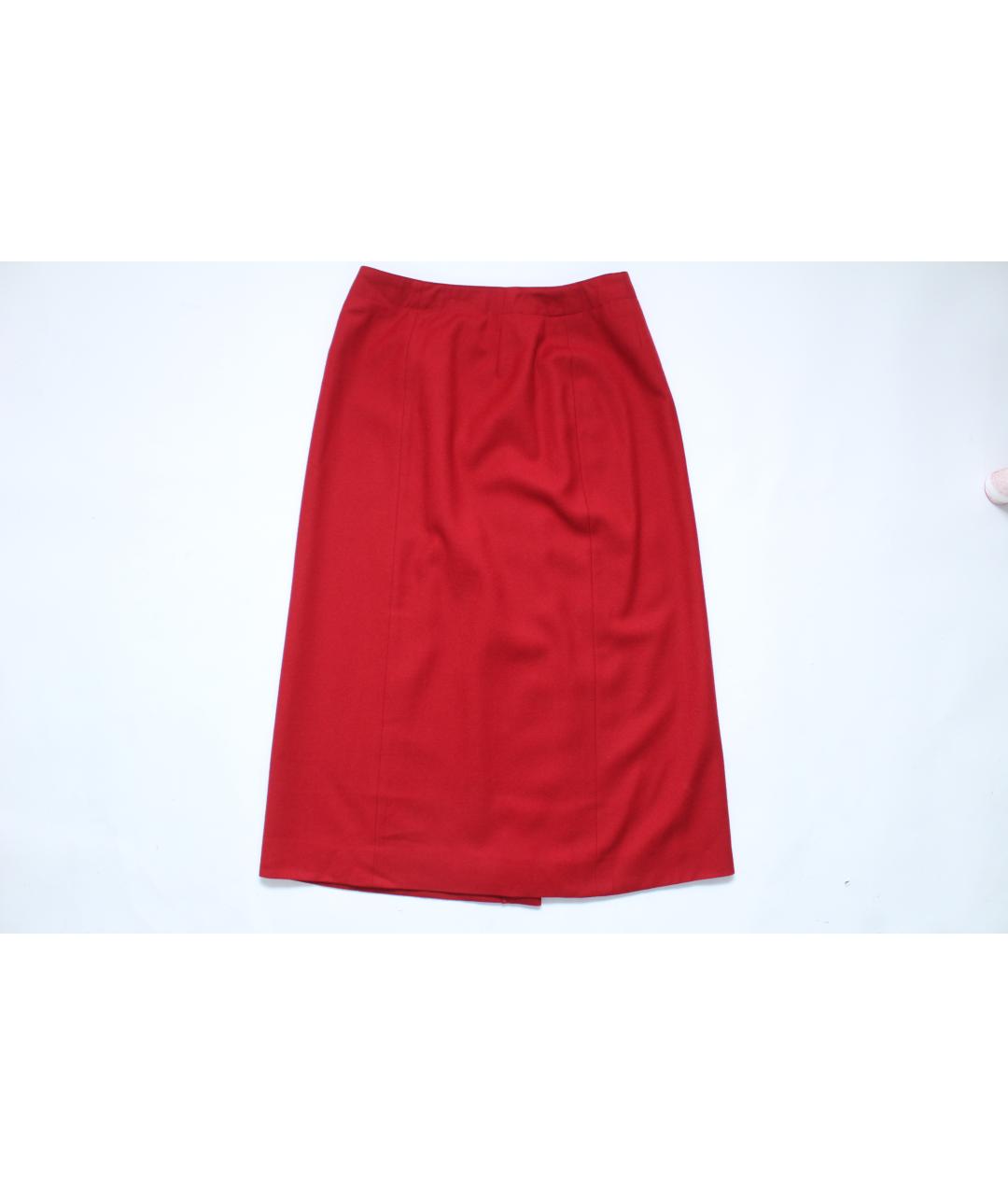GUY LAROCHE Красная шерстяная юбка макси, фото 9