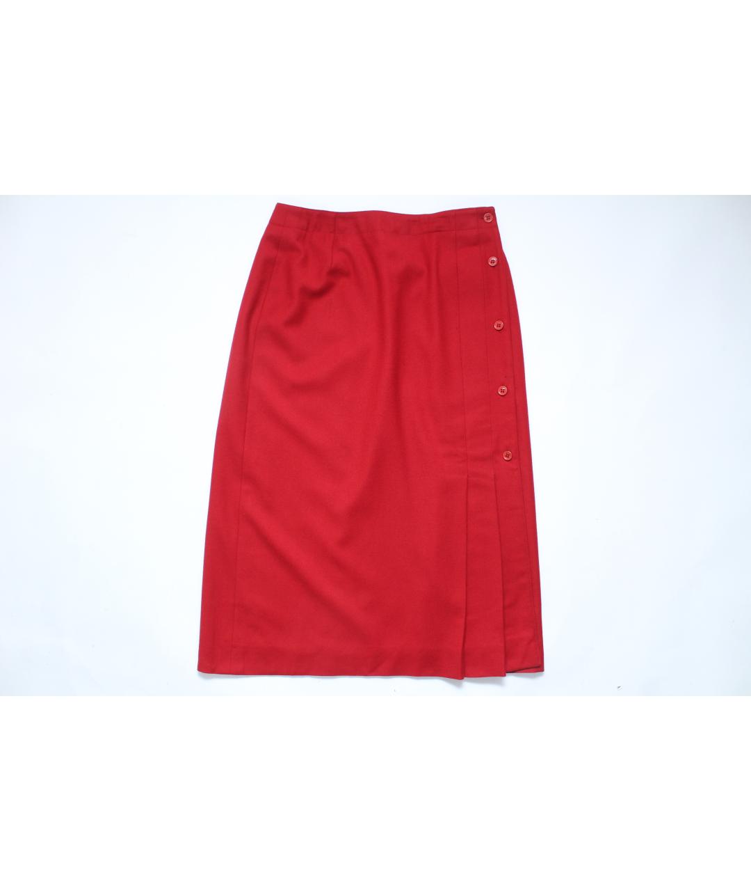 GUY LAROCHE Красная шерстяная юбка макси, фото 10