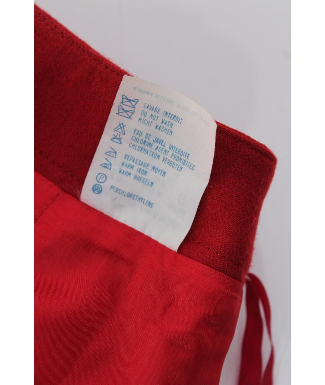 GUY LAROCHE Красная шерстяная юбка макси, фото 7