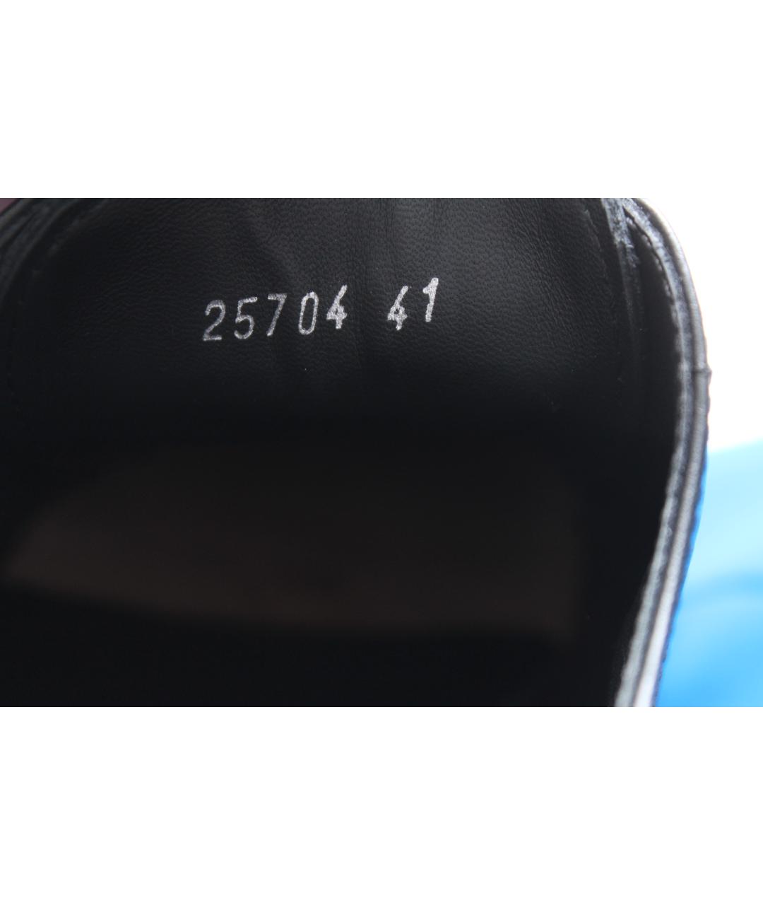 ROBERTO CAVALLI Черные кожаные низкие ботинки, фото 8