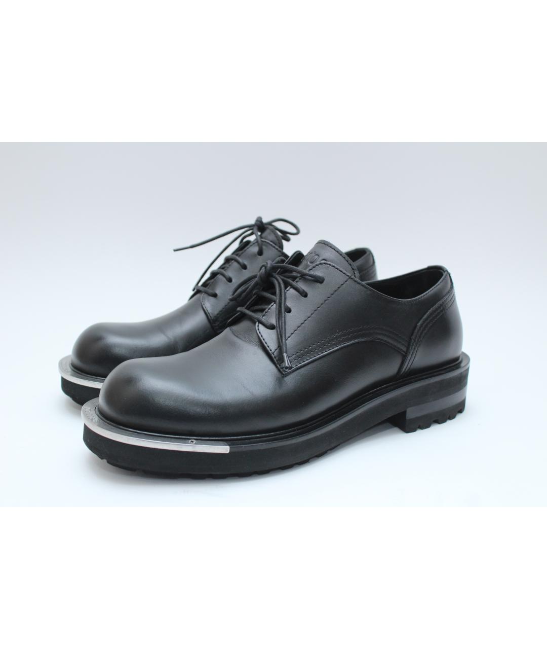 ROBERTO CAVALLI Черные кожаные низкие ботинки, фото 4