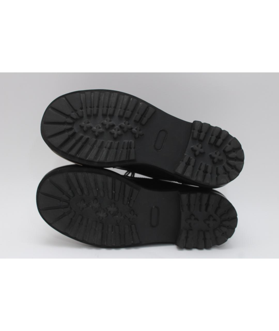 ROBERTO CAVALLI Черные кожаные низкие ботинки, фото 7