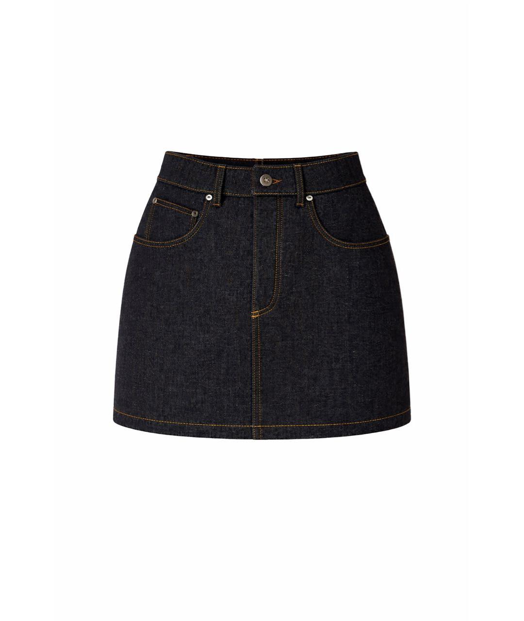 LOEWE Темно-синяя деним юбка мини, фото 9