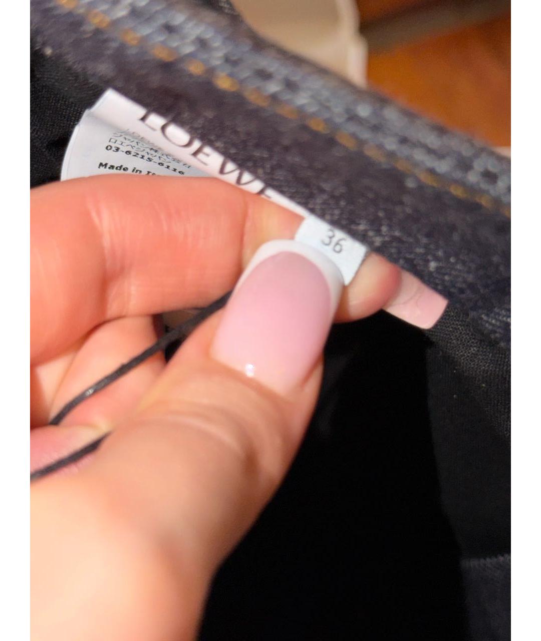 LOEWE Темно-синяя деним юбка мини, фото 7