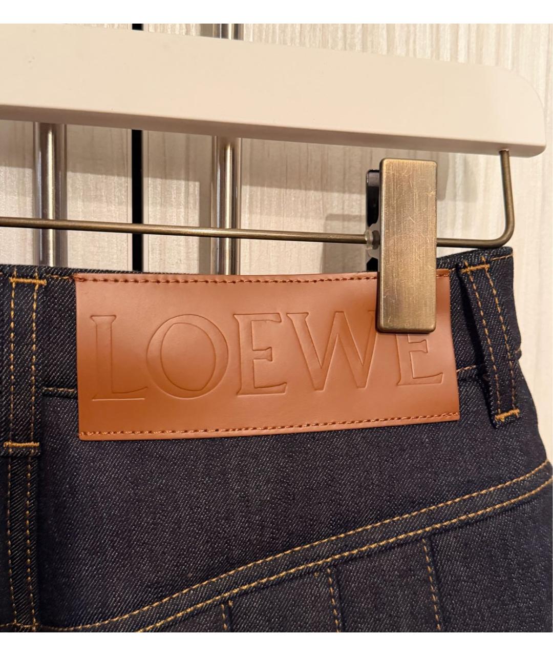 LOEWE Темно-синяя деним юбка мини, фото 4