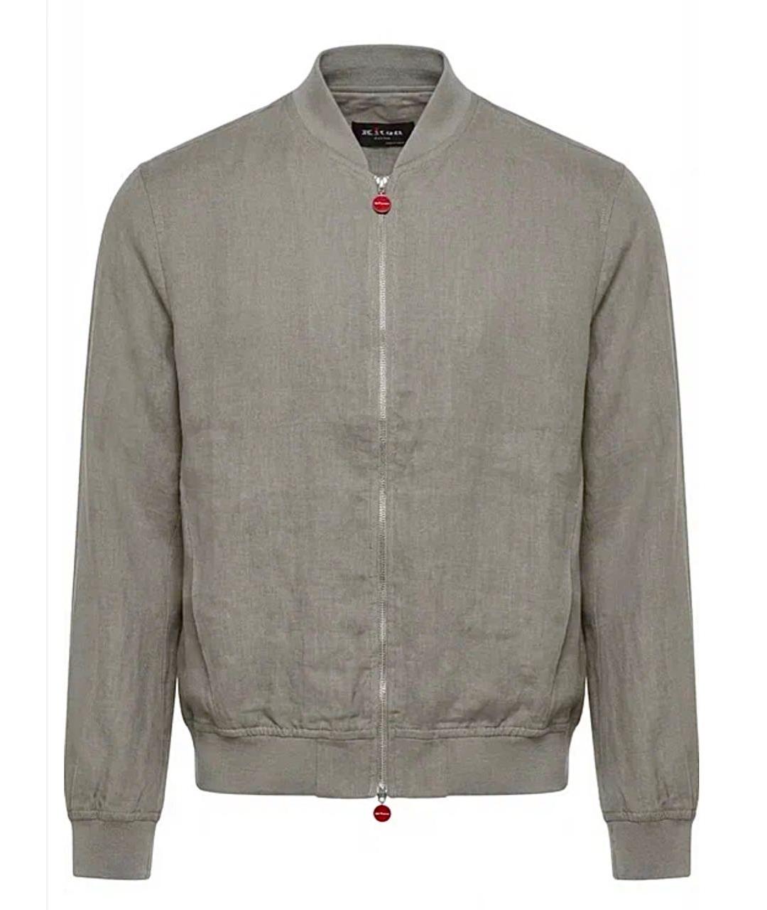 KITON Серая льняная куртка, фото 1