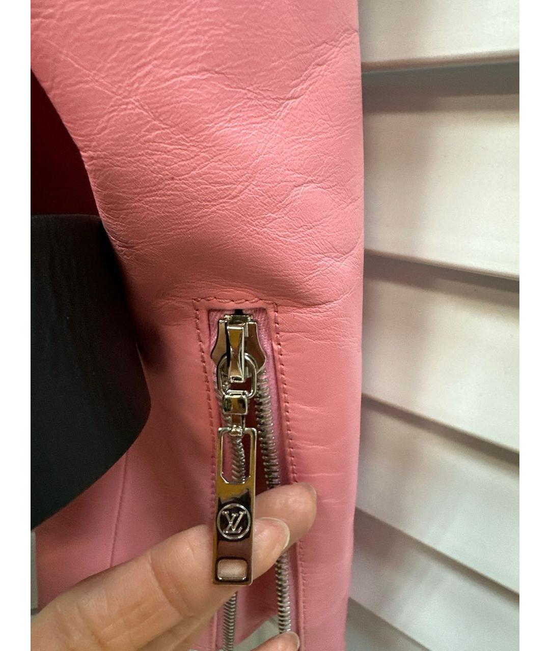 LOUIS VUITTON Розовая кожаная куртка, фото 4