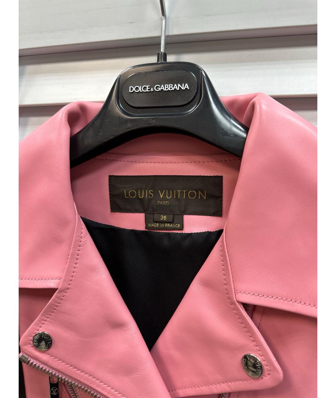 LOUIS VUITTON Розовая кожаная куртка, фото 2
