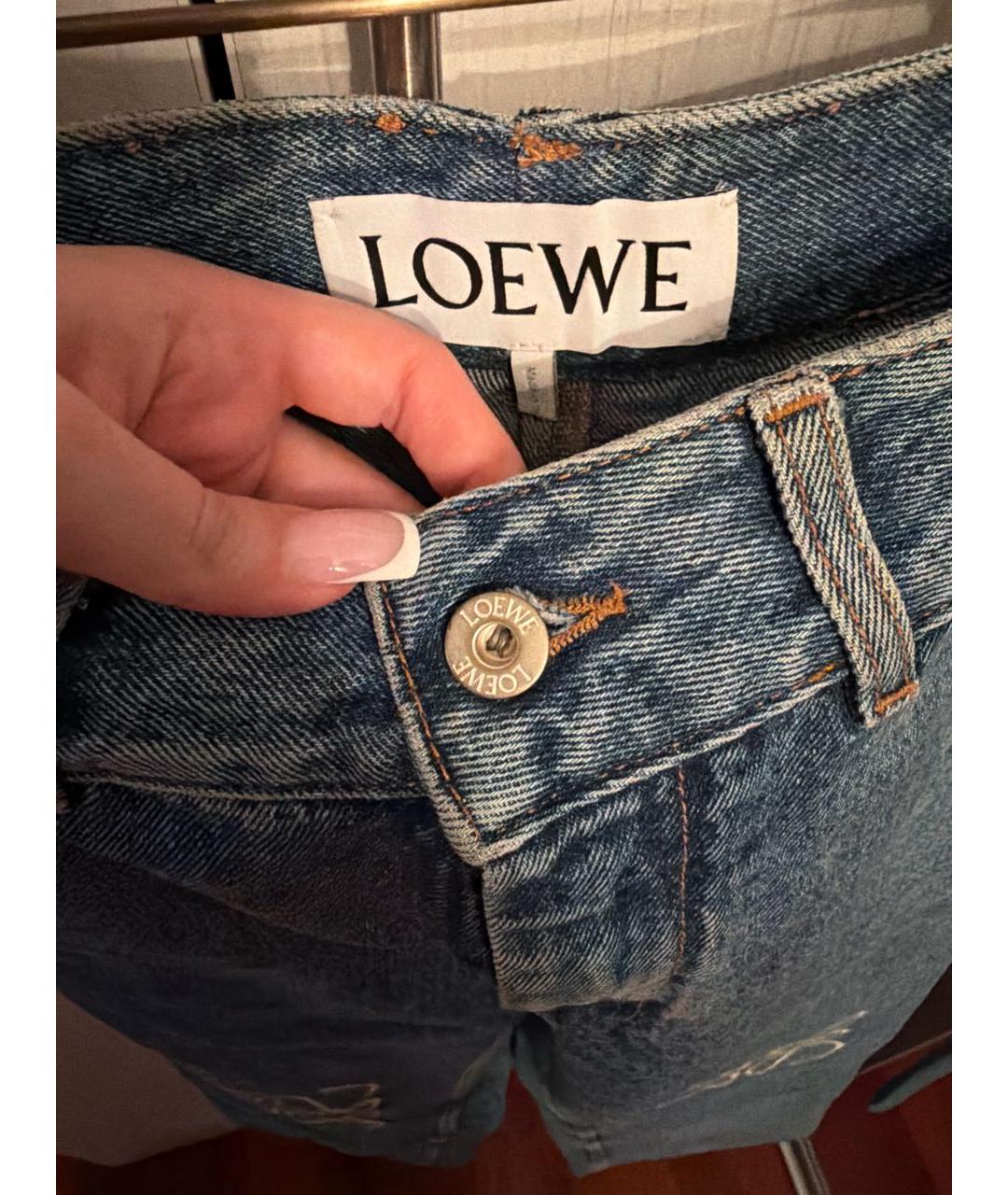 LOEWE Голубые хлопковые прямые джинсы, фото 4