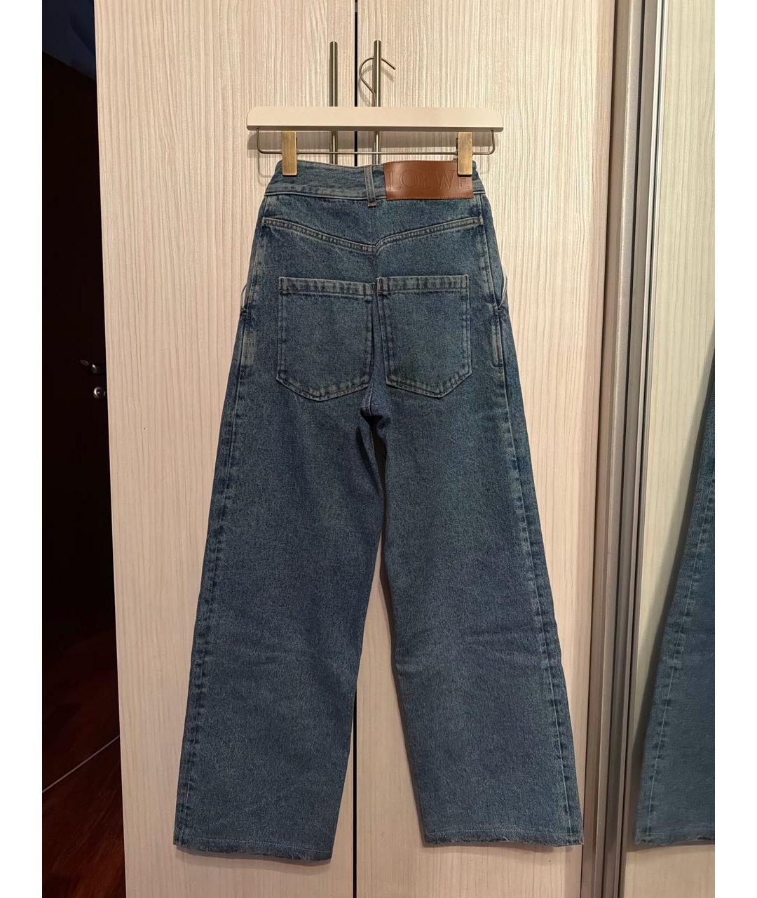 LOEWE Голубые хлопковые прямые джинсы, фото 2